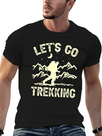 Camiseta Negra de Senderismo Lets Go Trekking
