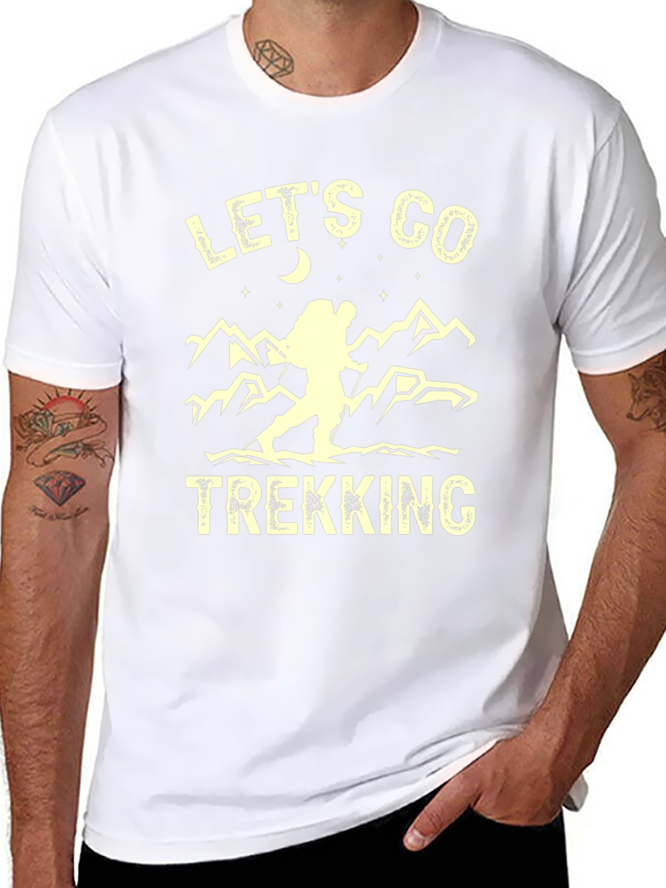 Camiseta Negra de Senderismo Lets Go Trekking