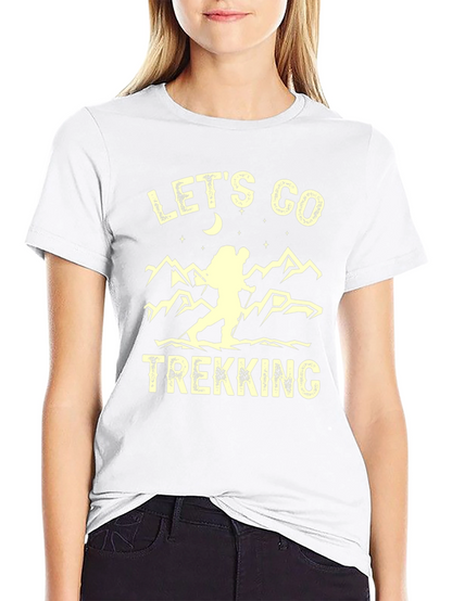 Camiseta Negra de Senderismo Lets Go Trekking