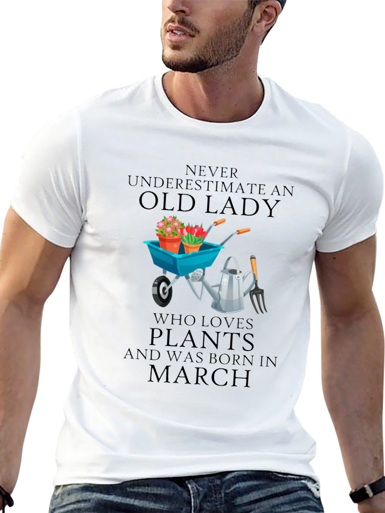 Camiseta Negra Old Lady Plants March