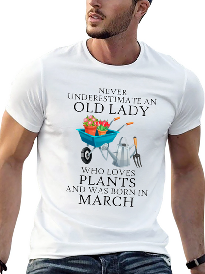 Camiseta Negra Old Lady Plants March