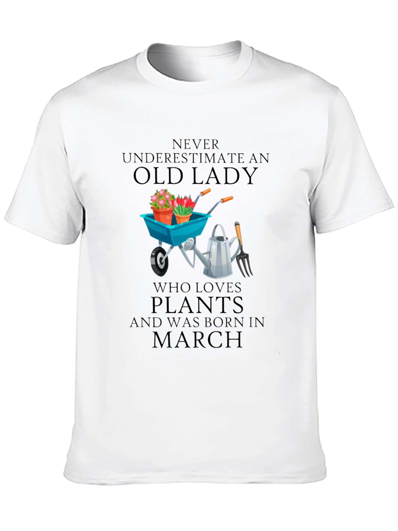 Camiseta Negra Old Lady Plants March