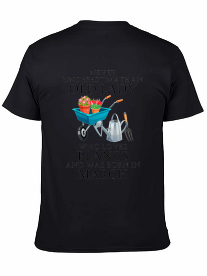 Camiseta Negra Old Lady Plants March