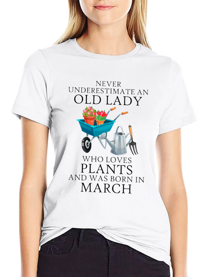 Camiseta Negra Old Lady Plants March