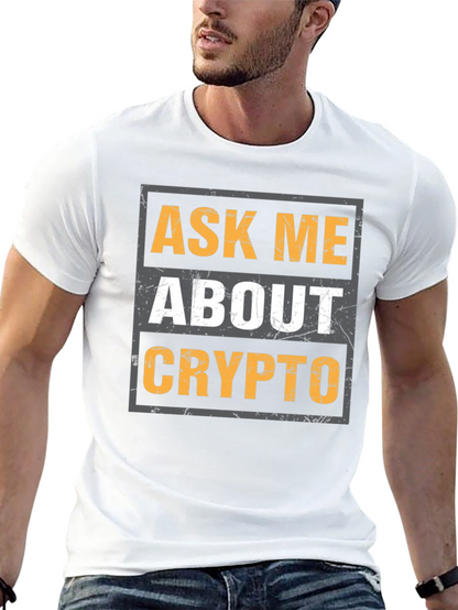 Camiseta Negra: Pregúntame Sobre Crypto
