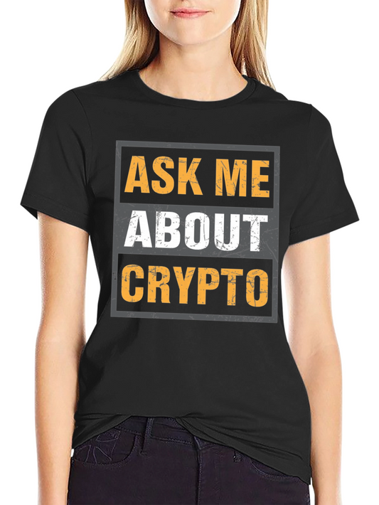 Camiseta Negra: Pregúntame Sobre Crypto