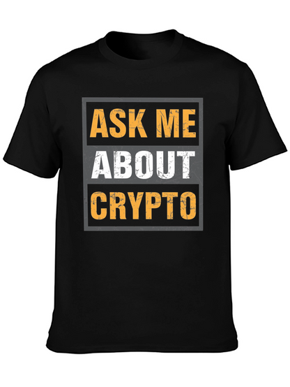 Camiseta Negra: Pregúntame Sobre Crypto