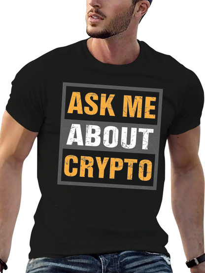 Camiseta Negra: Pregúntame Sobre Crypto