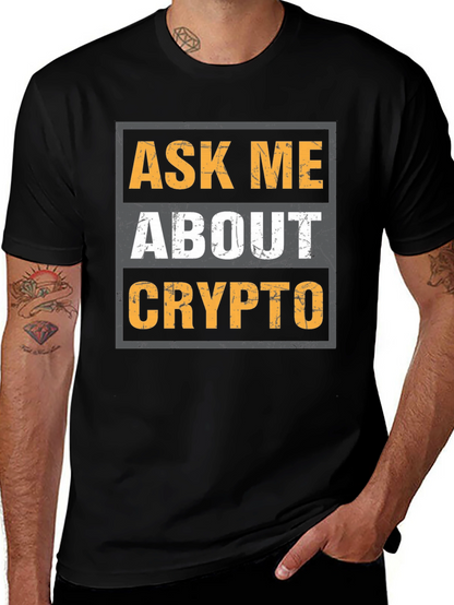 Camiseta Negra: Pregúntame Sobre Crypto