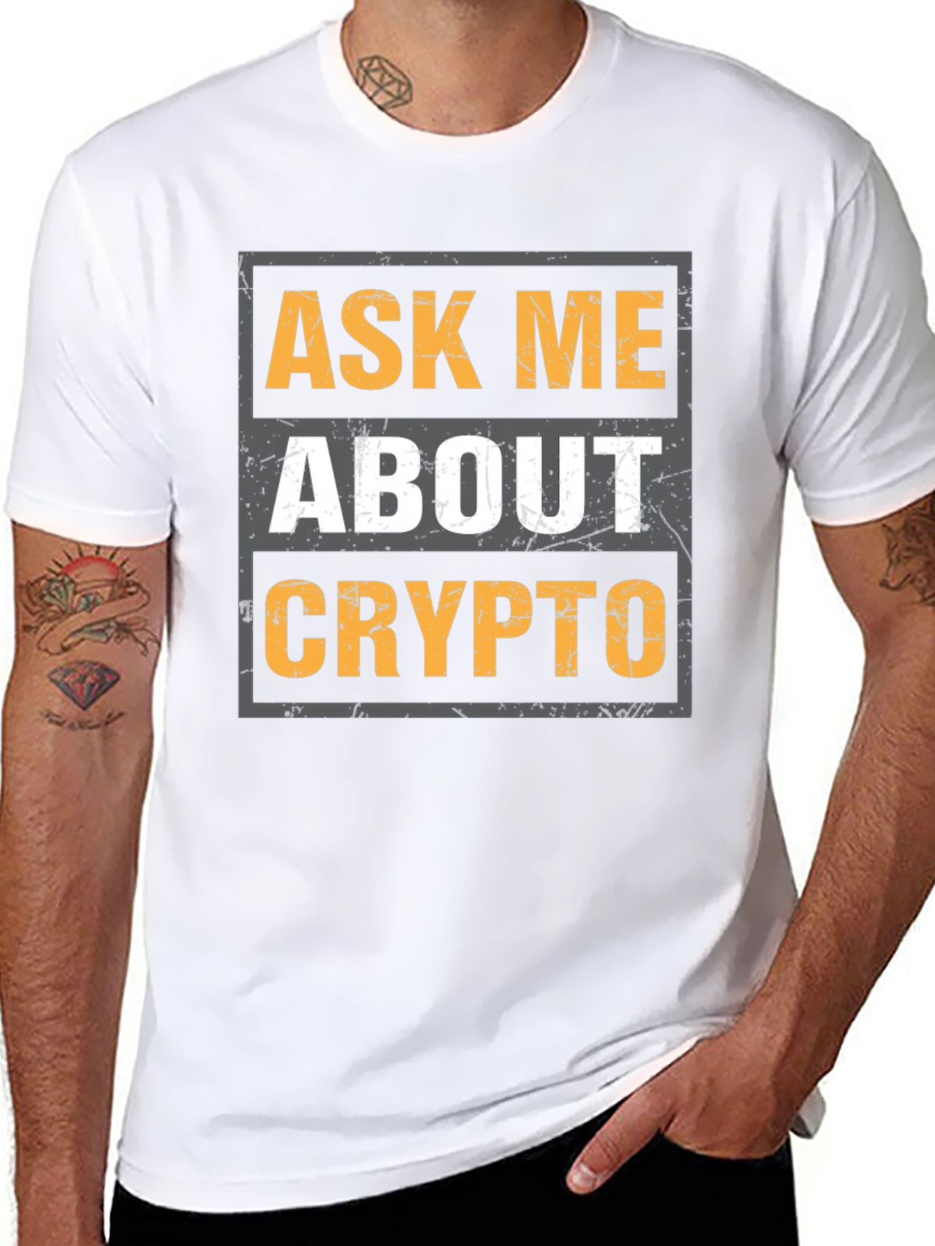 Camiseta Negra: Pregúntame Sobre Crypto