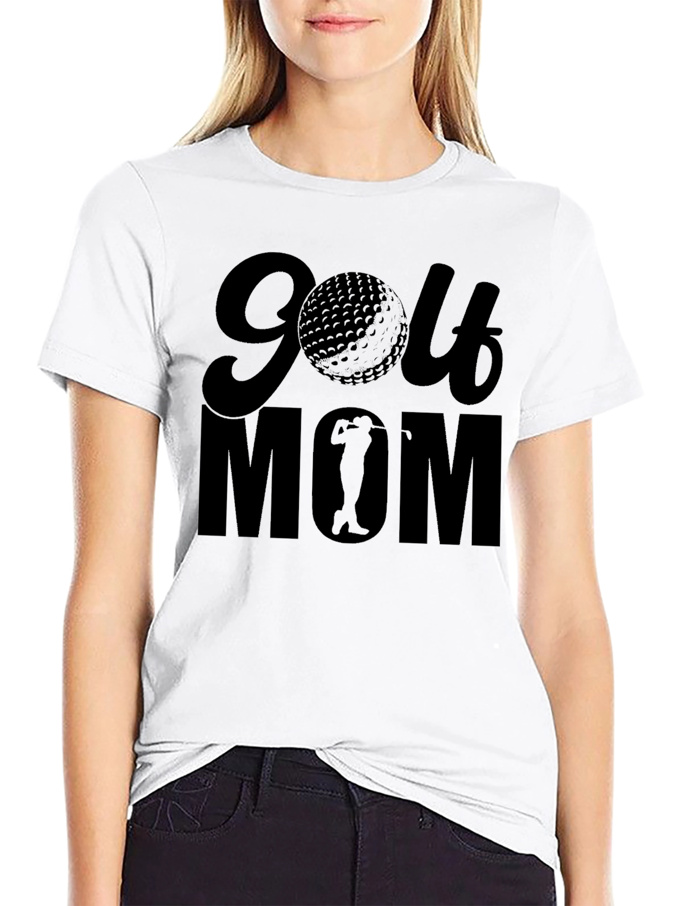 Camiseta Negra de Golf para Mamá