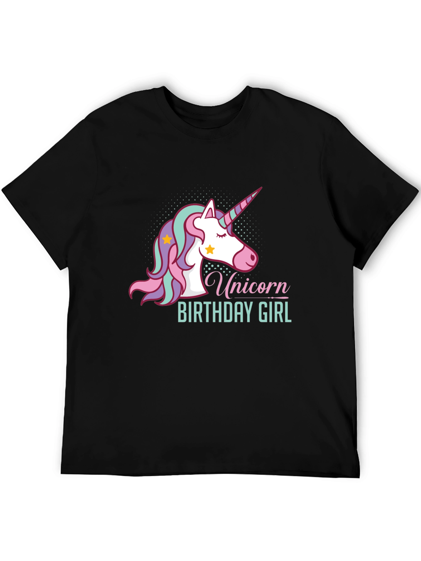 Camiseta Unicornio Cumpleaños Niña Negra