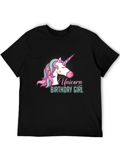 Camiseta Unicornio Cumpleaños Niña Negra