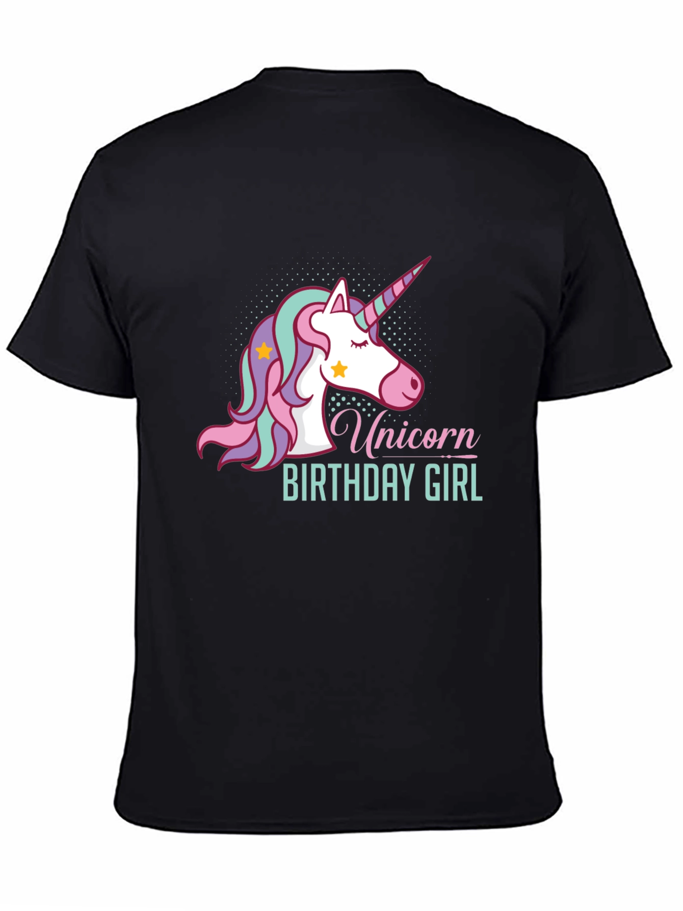 Camiseta Unicornio Cumpleaños Niña Negra
