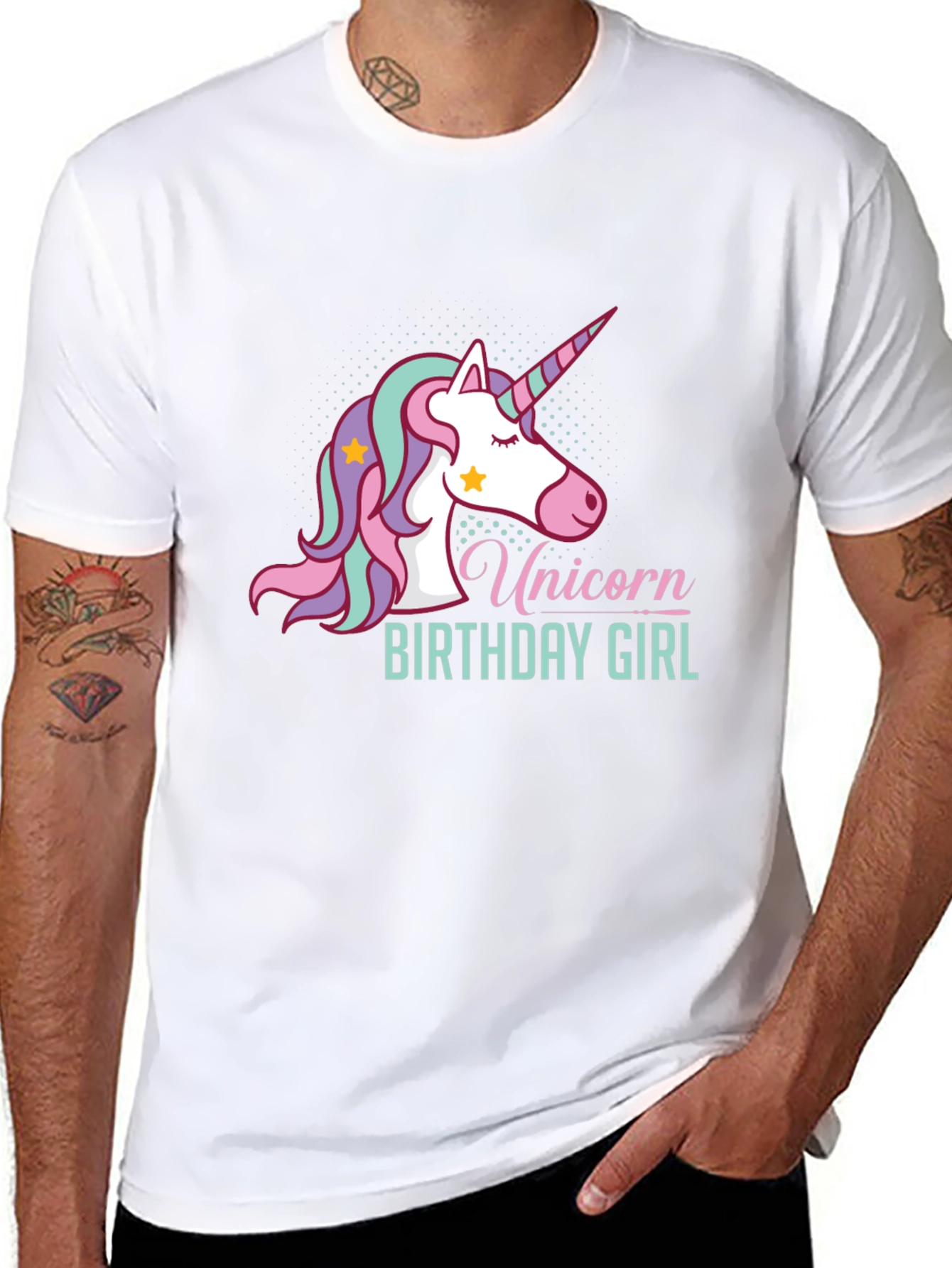 Camiseta Unicornio Cumpleaños Niña Negra