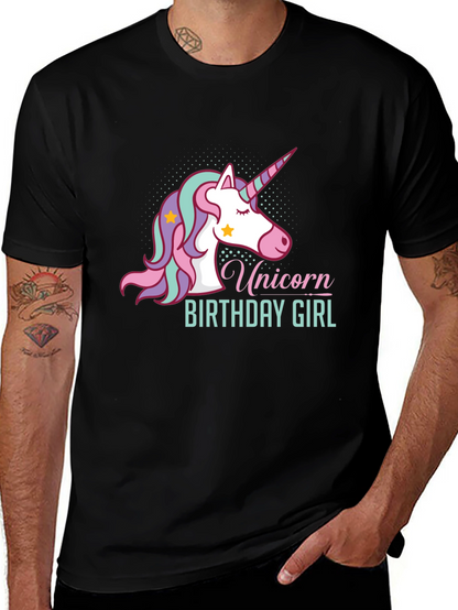 Camiseta Unicornio Cumpleaños Niña Negra