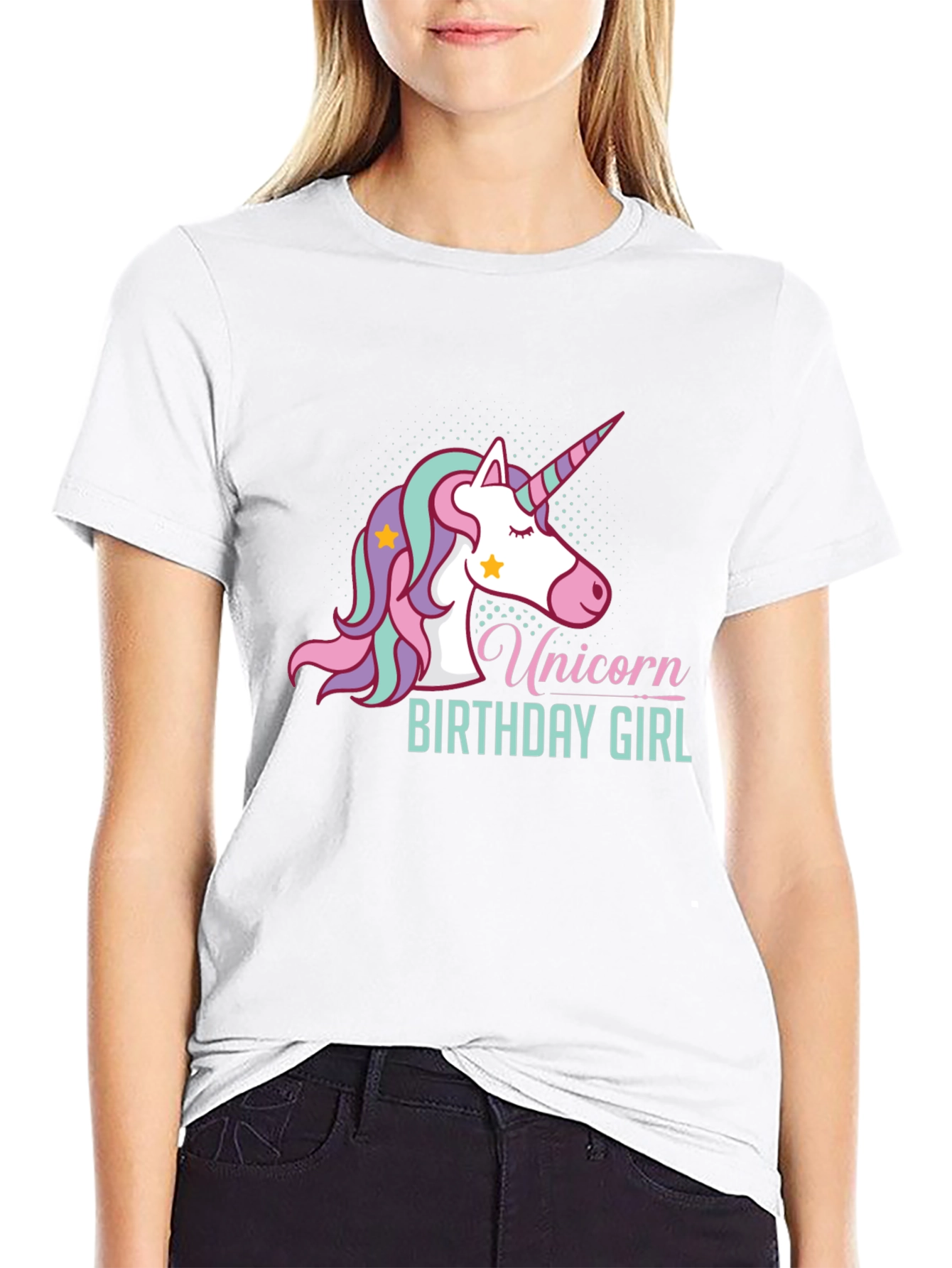 Camiseta Unicornio Cumpleaños Niña Negra