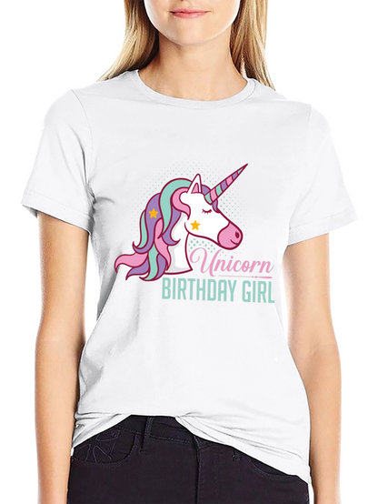 Camiseta Unicornio Cumpleaños Niña Negra
