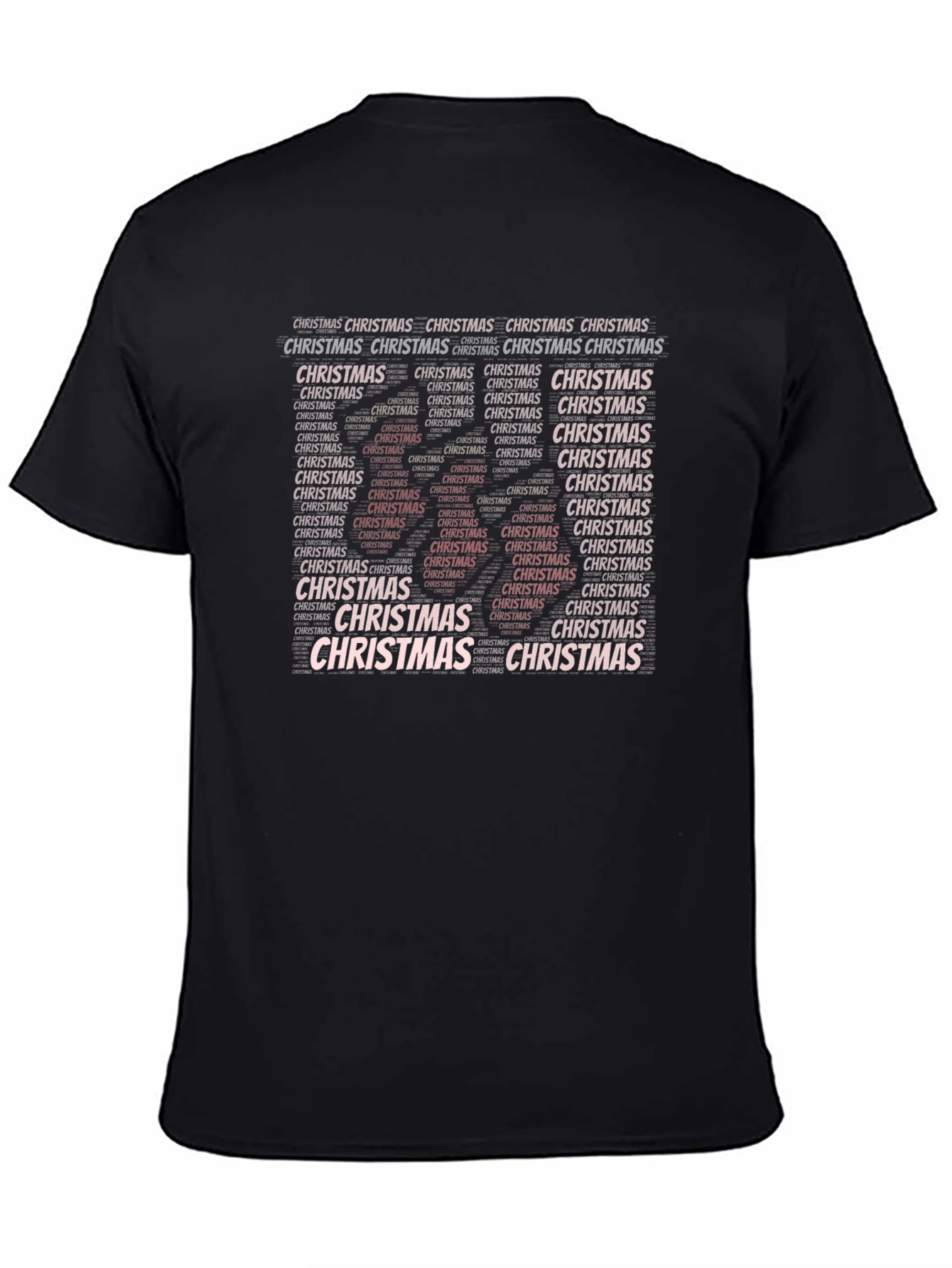 Camiseta Hombre Negra Estampado Navideño Christmas