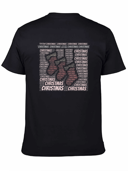 Camiseta Hombre Negra Estampado Navideño Christmas
