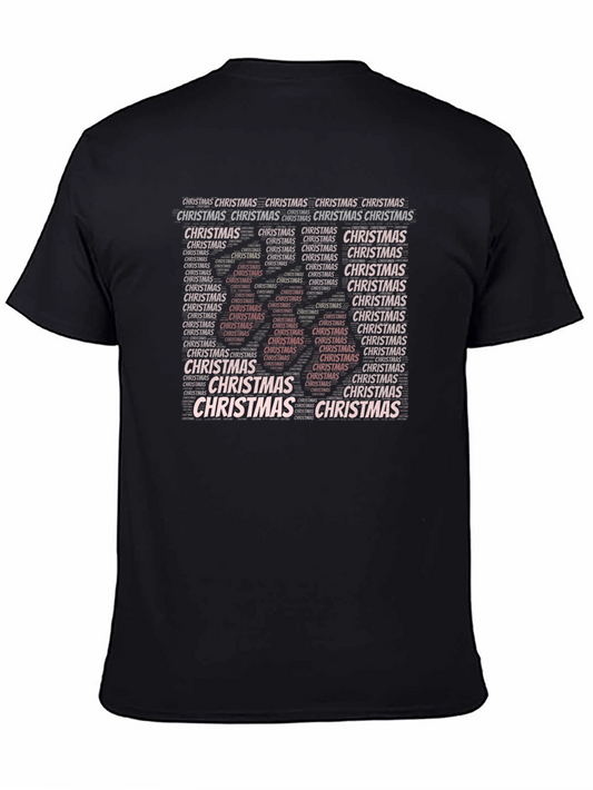 Camiseta Hombre Negra Estampado Navideño Christmas