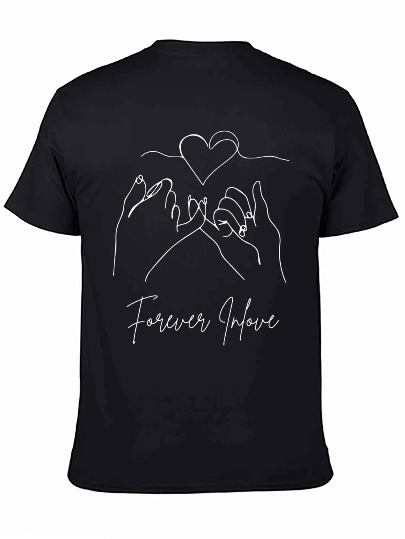 Camiseta Negra con Diseño de Amor Eterno