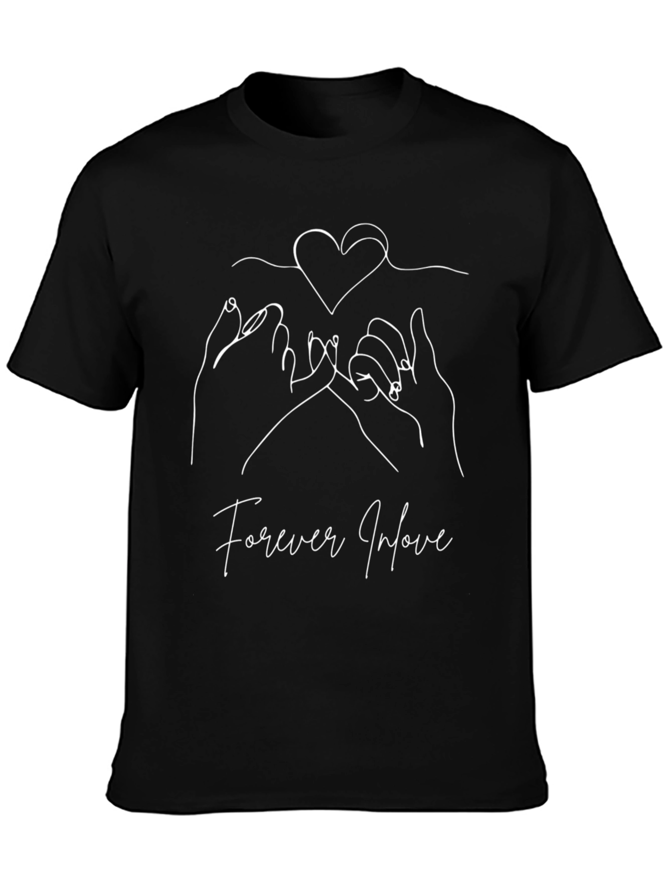 Camiseta Negra con Diseño de Amor Eterno