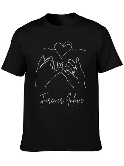 Camiseta Negra con Diseño de Amor Eterno