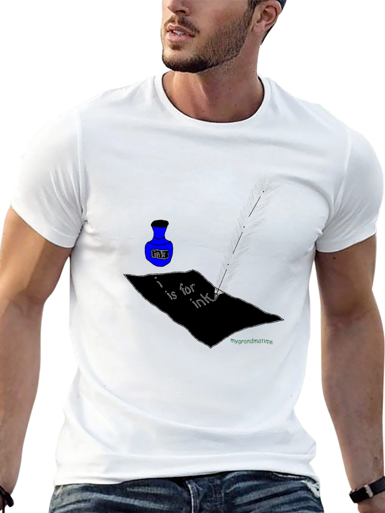 Camiseta Negra Estampada I is for Ink