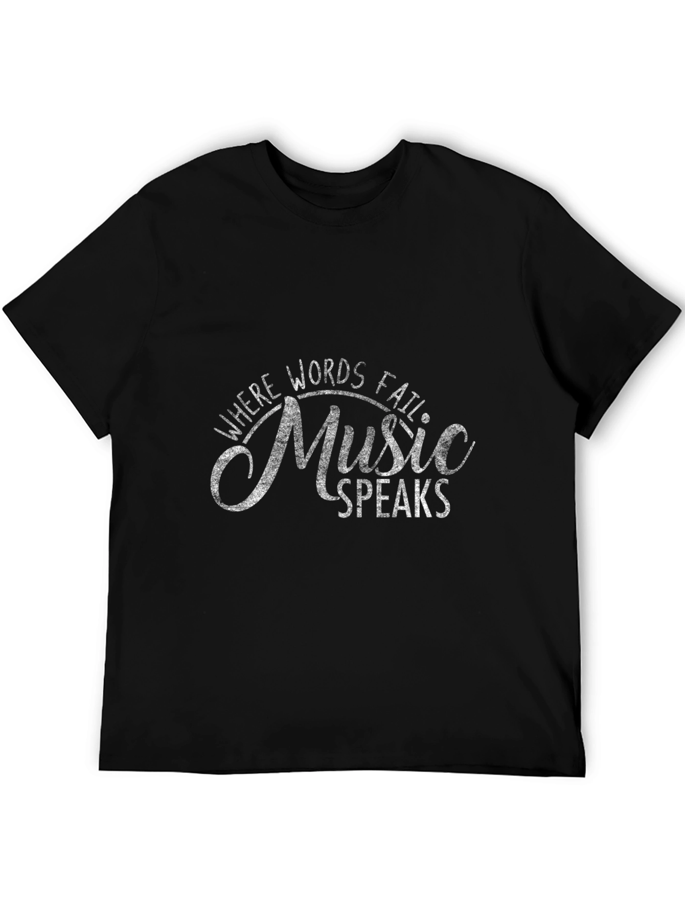 Camiseta Negra Music Speaks para Amantes de la Música