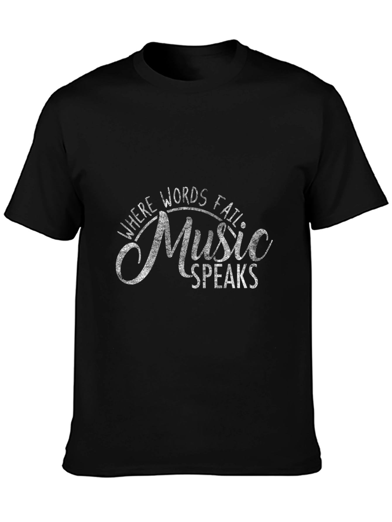 Camiseta Negra Music Speaks para Amantes de la Música