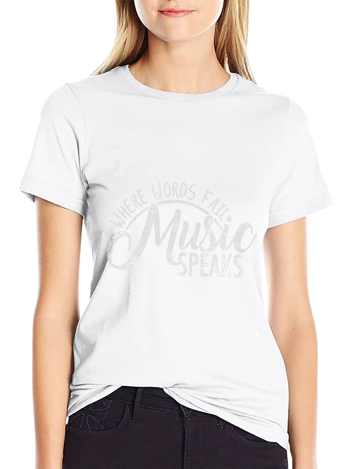 Camiseta Negra Music Speaks para Amantes de la Música