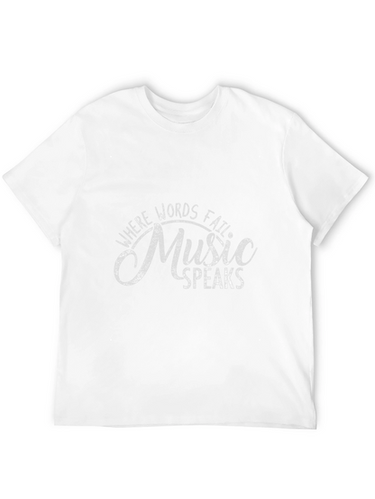 Camiseta Negra Music Speaks para Amantes de la Música