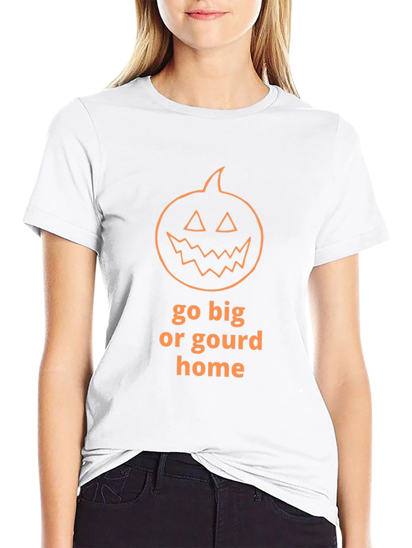 Camiseta de Halloween Go Big or Gourd Home
