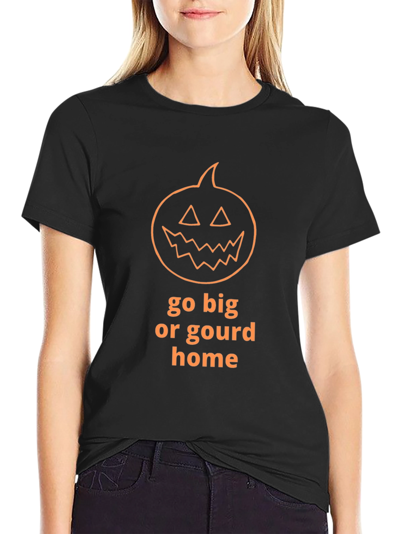 Camiseta de Halloween Go Big or Gourd Home