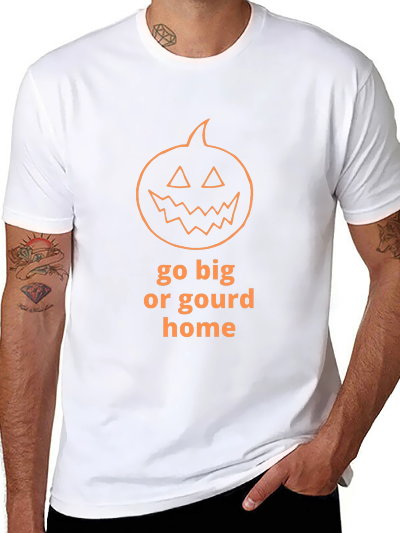 Camiseta de Halloween Go Big or Gourd Home