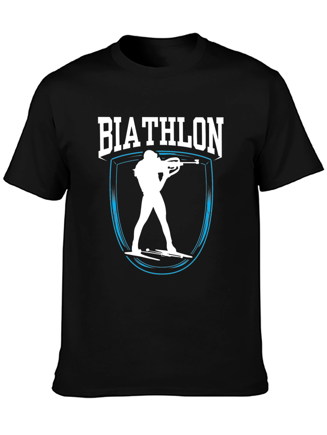 Camiseta Negra Biatlón Diseño Deportivo