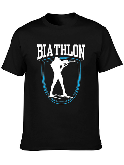 Camiseta Negra Biatlón Diseño Deportivo