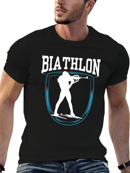 Camiseta Negra Biatlón Diseño Deportivo