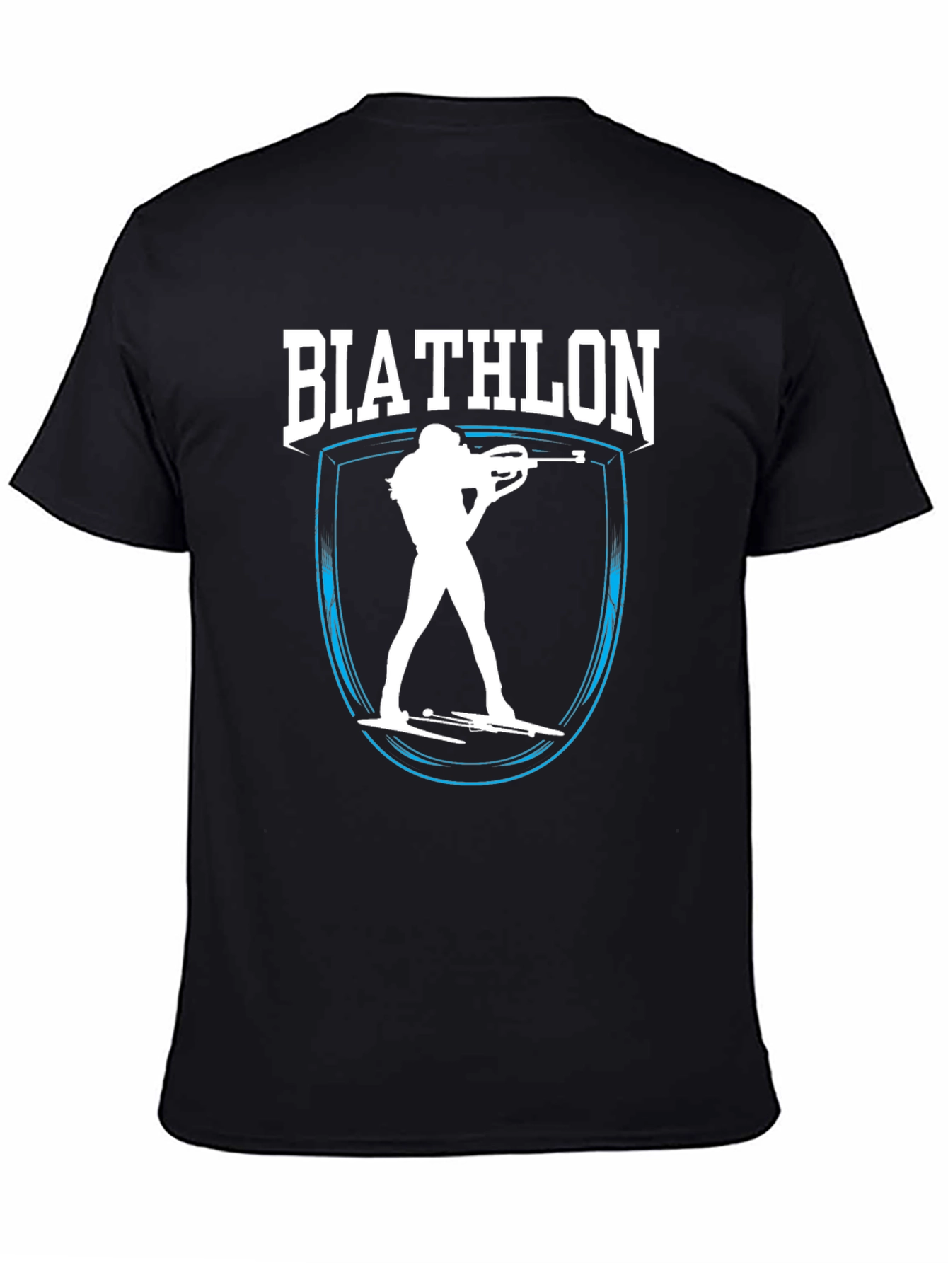 Camiseta Negra Biatlón Diseño Deportivo