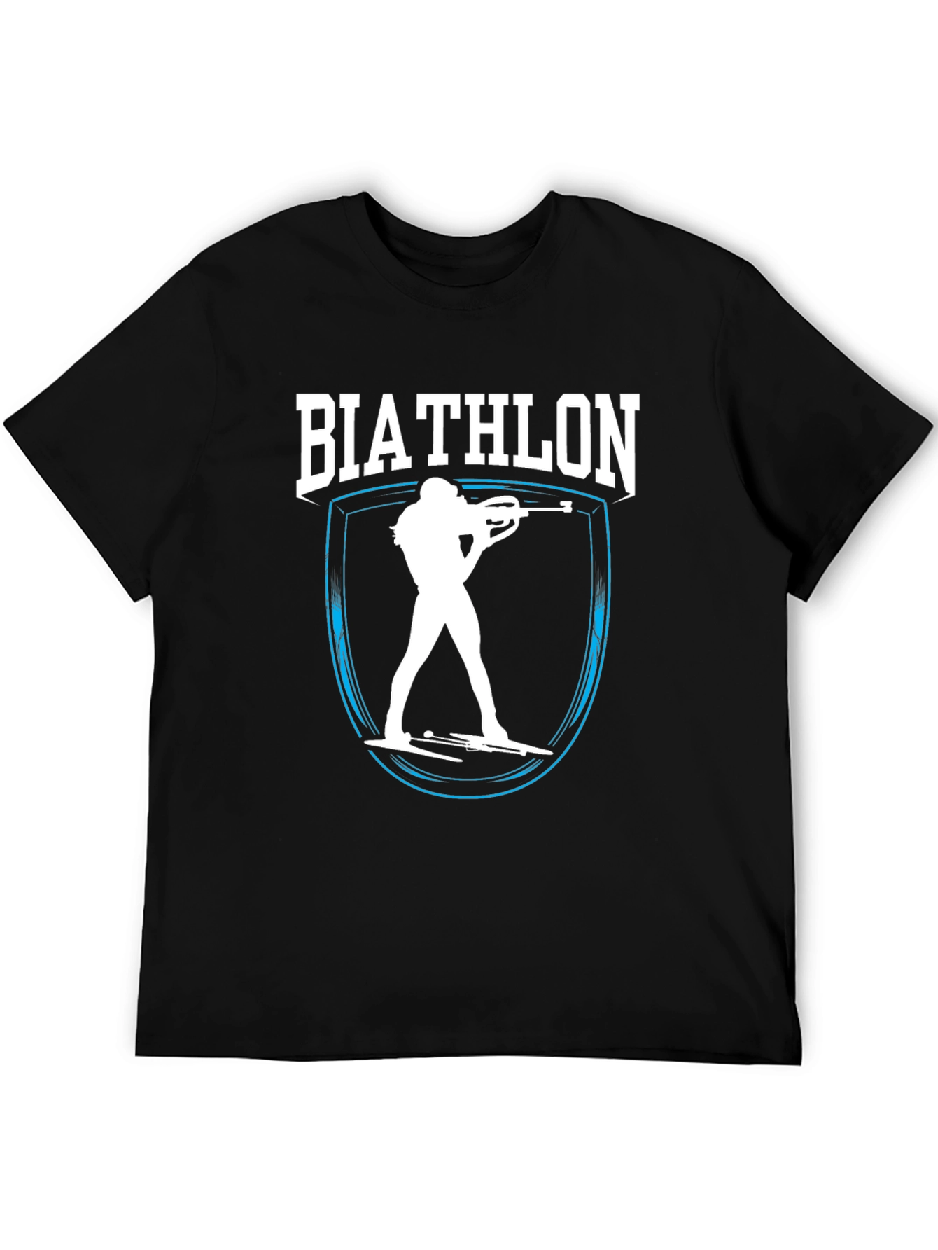 Camiseta Negra Biatlón Diseño Deportivo