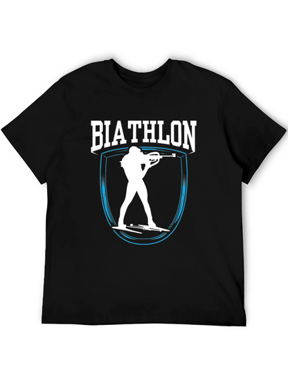 Camiseta Negra Biatlón Diseño Deportivo
