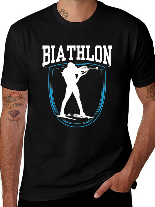 Camiseta Negra Biatlón Diseño Deportivo