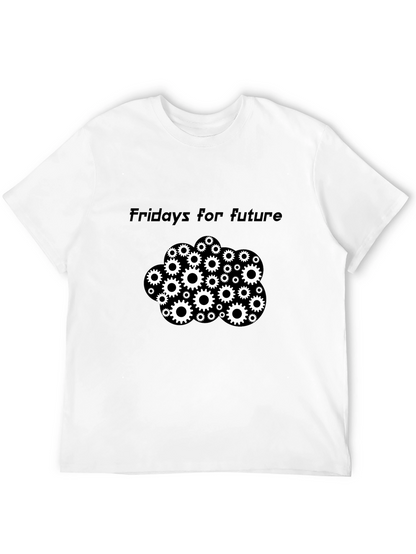 Camiseta Negra Fridays for Future con Engranajes
