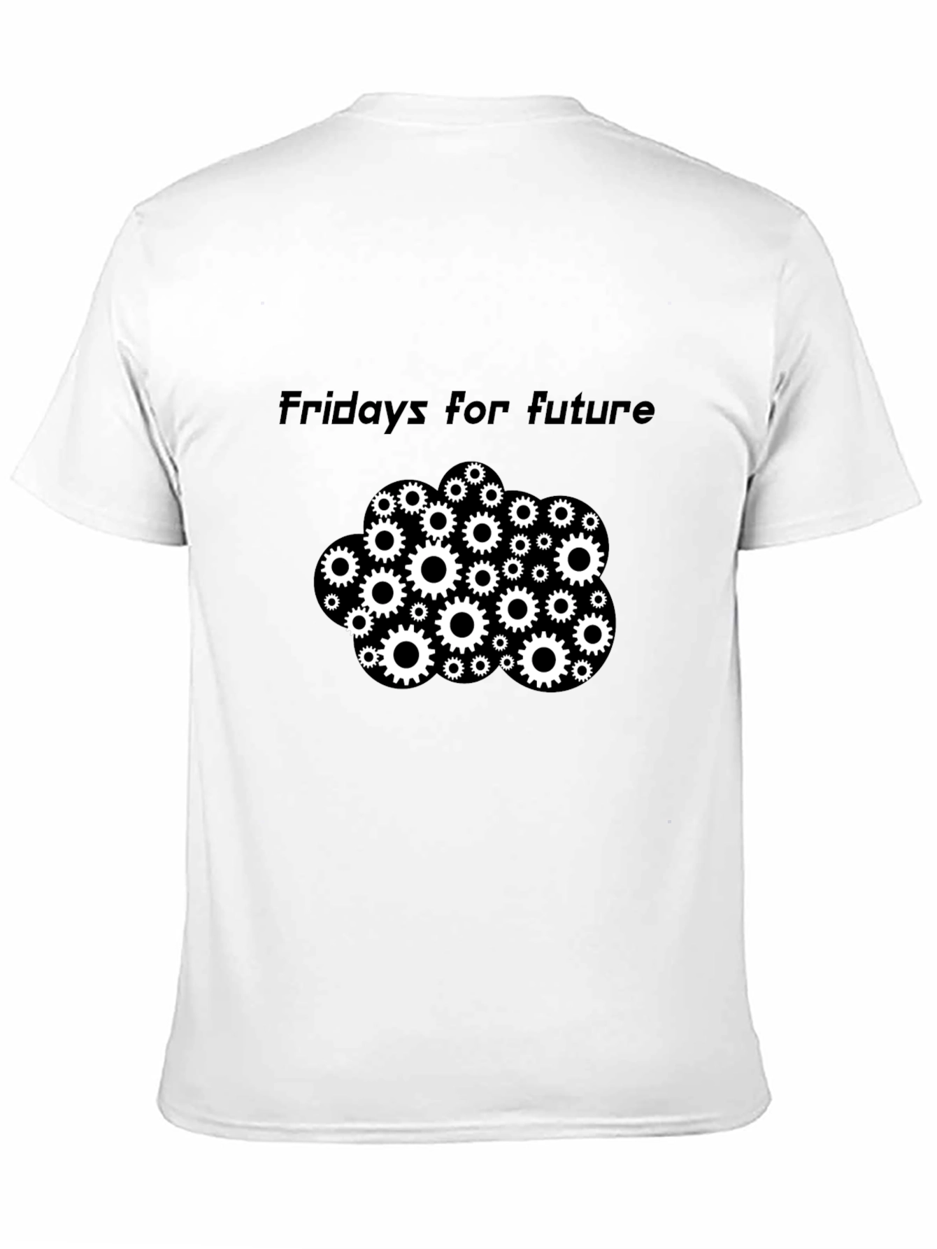 Camiseta Negra Fridays for Future con Engranajes