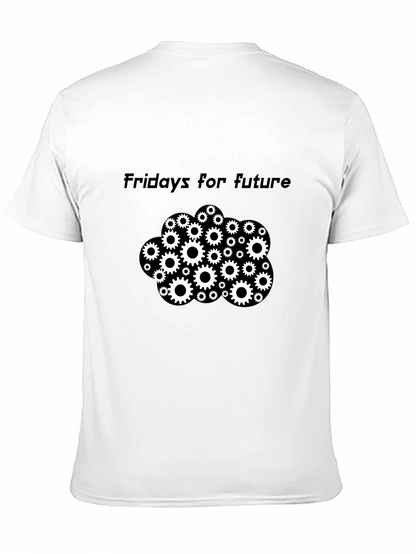 Camiseta Negra Fridays for Future con Engranajes