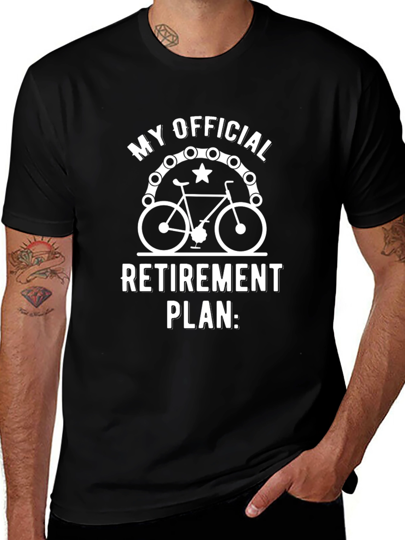 Camiseta Negra Mi Plan Oficial de Jubilación: Bici