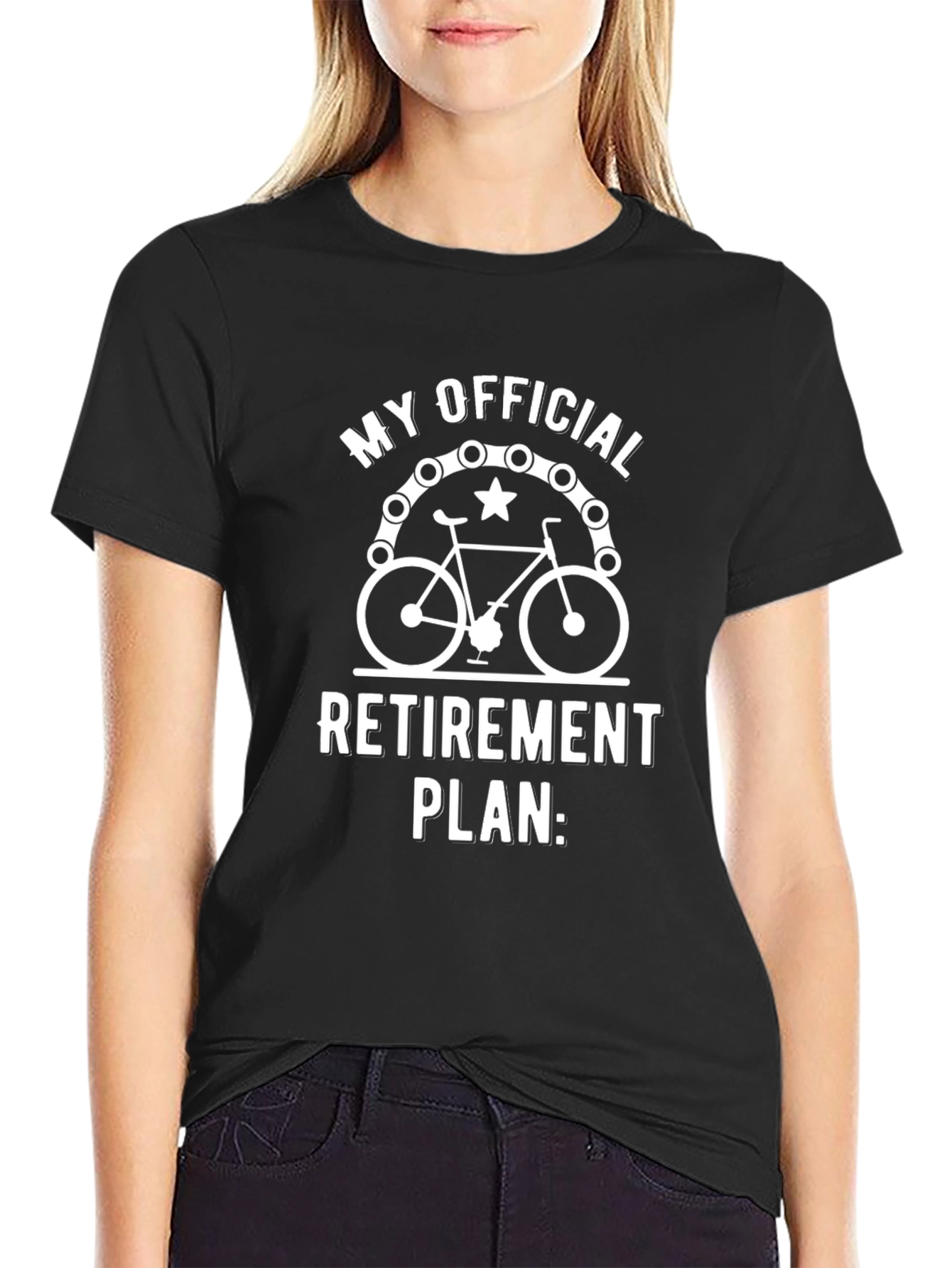 Camiseta Negra Mi Plan Oficial de Jubilación: Bici