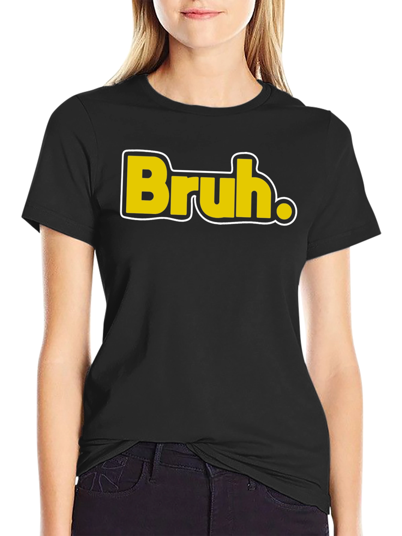 Camiseta Negra Casual - Diseño Bruh