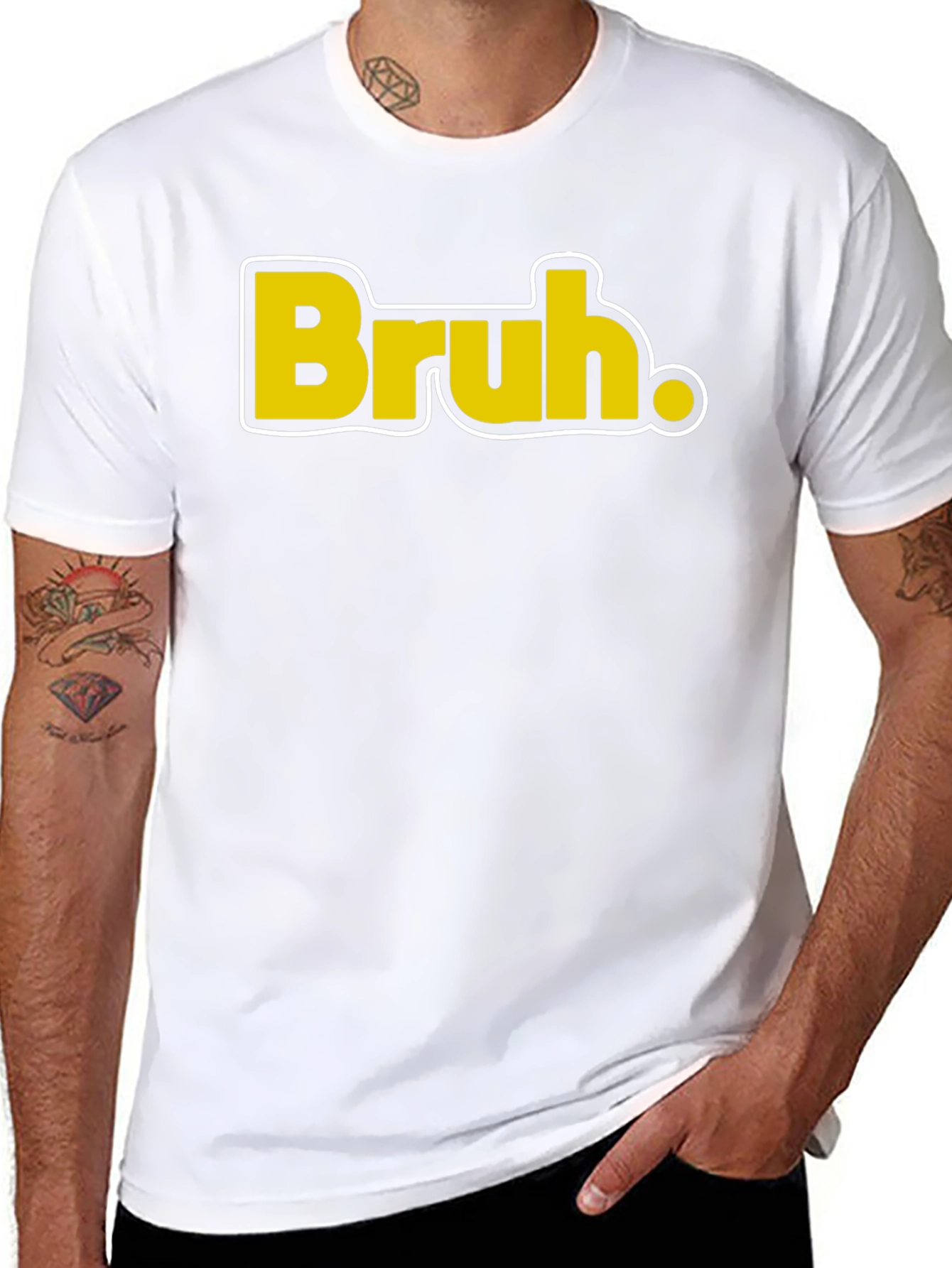 Camiseta Negra Casual - Diseño Bruh